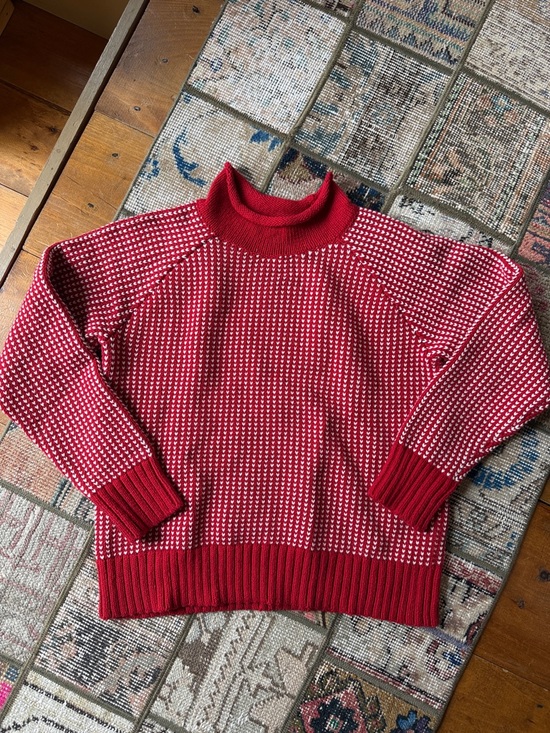 L.L. Bean Sweaters - Ll Bean Signature Red & White mock neck Turtleneck Sweater